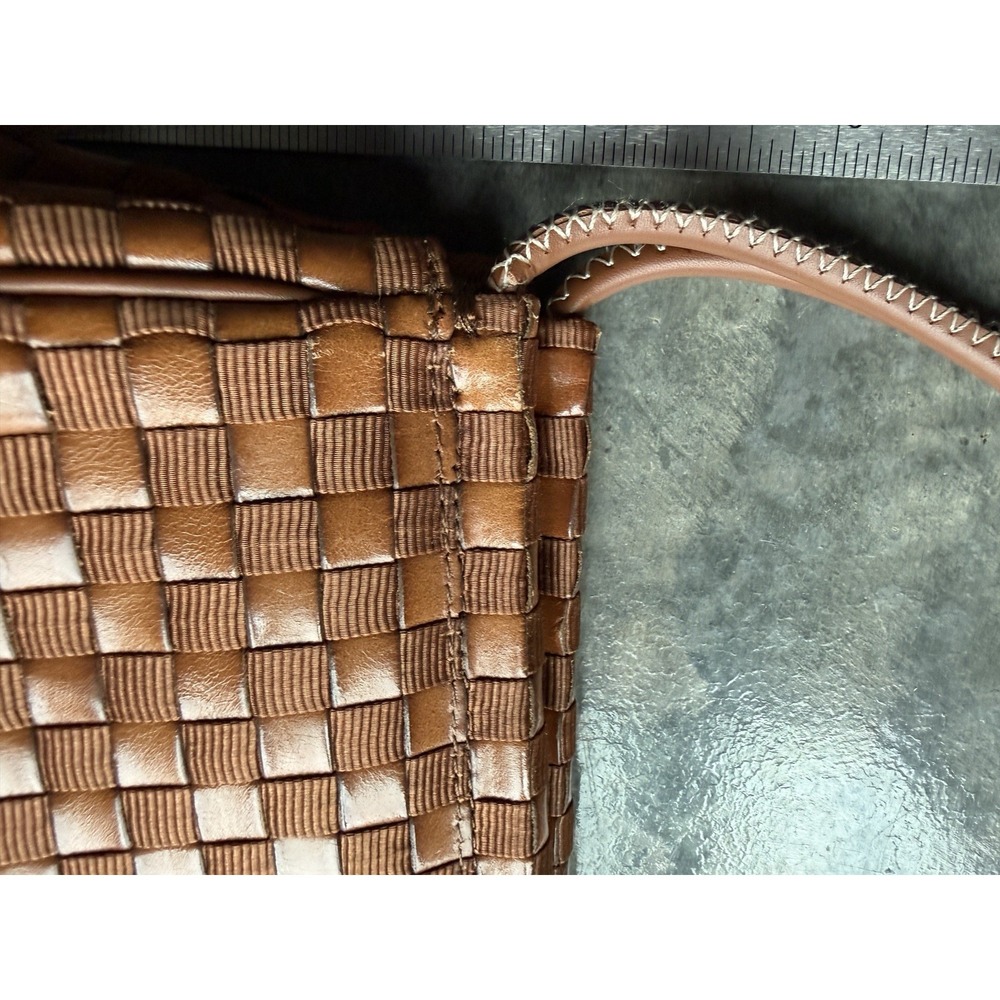 VTG Y2K 90s The Sak Woven Leather Ribbon Shoulder Bag Brown Boho Purse Hippie - Picture 8 of 13
